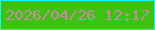 文字の大きさ：5、枠の色：09fcfe、背景の色：3dc210、文字の色：ce87a9 無料ブログパーツのブログ時計