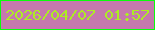 文字の大きさ：5、枠の色：09fe0b、背景の色：c579ad、文字の色：aded23 無料ブログパーツのブログ時計