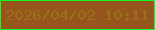 文字の大きさ：4、枠の色：09fe24、背景の色：95551d、文字の色：997119 無料ブログパーツのブログ時計