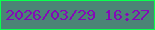 文字の大きさ：4、枠の色：09ff4f、背景の色：4b8476、文字の色：8409b7 無料ブログパーツのブログ時計