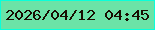 文字の大きさ：3、枠の色：09ffda、背景の色：6be3a7、文字の色：190f02 無料ブログパーツのブログ時計