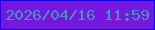 文字の大きさ：5、枠の色：0a01ee、背景の色：7518df、文字の色：4495b9 無料ブログパーツのブログ時計
