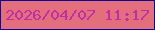 文字の大きさ：2、枠の色：0a059d、背景の色：e46f7c、文字の色：bf2ea6 無料ブログパーツのブログ時計