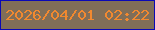 文字の大きさ：2、枠の色：0a08b6、背景の色：806e58、文字の色：f18930 無料ブログパーツのブログ時計