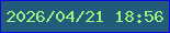 文字の大きさ：4、枠の色：0a09df、背景の色：235b7a、文字の色：9ff17e 無料ブログパーツのブログ時計
