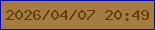 文字の大きさ：2、枠の色：0a0aa1、背景の色：a67b42、文字の色：61440d 無料ブログパーツのブログ時計