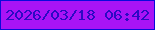 文字の大きさ：2、枠の色：0a0adb、背景の色：a914f5、文字の色：2d09c4 無料ブログパーツのブログ時計