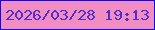 文字の大きさ：2、枠の色：0a0aed、背景の色：f18dc2、文字の色：4f2eca 無料ブログパーツのブログ時計