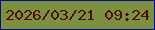 文字の大きさ：4、枠の色：0a0b99、背景の色：7b913f、文字の色：520d19 無料ブログパーツのブログ時計