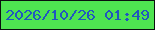 文字の大きさ：5、枠の色：0a0f0f、背景の色：4ee451、文字の色：2057bf 無料ブログパーツのブログ時計