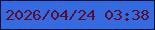 文字の大きさ：3、枠の色：0a103a、背景の色：356be1、文字の色：5c0c2d 無料ブログパーツのブログ時計