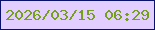 文字の大きさ：2、枠の色：0a116c、背景の色：e2ceff、文字の色：77a01a 無料ブログパーツのブログ時計