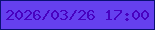 文字の大きさ：5、枠の色：0a1173、背景の色：6540ef、文字の色：4801c1 無料ブログパーツのブログ時計