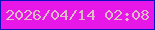 文字の大きさ：3、枠の色：0a11bd、背景の色：e617e7、文字の色：dfbbc7 無料ブログパーツのブログ時計