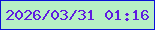 文字の大きさ：2、枠の色：0a11d9、背景の色：b6efc5、文字の色：5f1ae0 無料ブログパーツのブログ時計