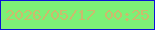文字の大きさ：5、枠の色：0a13d7、背景の色：7df077、文字の色：ccba6d 無料ブログパーツのブログ時計