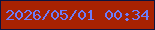 文字の大きさ：4、枠の色：0a143f、背景の色：a72202、文字の色：6d7cf8 無料ブログパーツのブログ時計