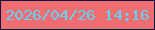 文字の大きさ：4、枠の色：0a1741、背景の色：f06d72、文字の色：66d0f7 無料ブログパーツのブログ時計