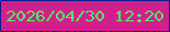文字の大きさ：5、枠の色：0a198e、背景の色：d0208c、文字の色：55ef62 無料ブログパーツのブログ時計