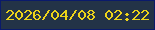 文字の大きさ：5、枠の色：0a1a6b、背景の色：233347、文字の色：edd41a 無料ブログパーツのブログ時計