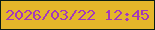 文字の大きさ：2、枠の色：0a1c14、背景の色：e4b62a、文字の色：a438bb 無料ブログパーツのブログ時計