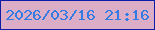 文字の大きさ：5、枠の色：0a1ea7、背景の色：dcadc7、文字の色：337be3 無料ブログパーツのブログ時計