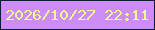 文字の大きさ：5、枠の色：0a202c、背景の色：cc8df8、文字の色：f3f98f 無料ブログパーツのブログ時計