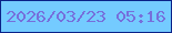 文字の大きさ：2、枠の色：0a2289、背景の色：74cbff、文字の色：766fdc 無料ブログパーツのブログ時計