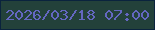 文字の大きさ：3、枠の色：0a233d、背景の色：23413a、文字の色：6467c1 無料ブログパーツのブログ時計
