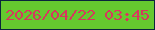 文字の大きさ：1、枠の色：0a253c、背景の色：65c92f、文字の色：d7375e 無料ブログパーツのブログ時計