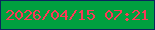 文字の大きさ：1、枠の色：0a265d、背景の色：00a03f、文字の色：fc3857 無料ブログパーツのブログ時計