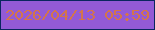 文字の大きさ：2、枠の色：0a265f、背景の色：935ad6、文字の色：d3754b 無料ブログパーツのブログ時計