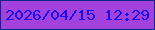 文字の大きさ：5、枠の色：0a2687、背景の色：a241db、文字の色：1b0dec 無料ブログパーツのブログ時計