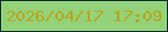文字の大きさ：1、枠の色：0a2931、背景の色：93d279、文字の色：b7a61d 無料ブログパーツのブログ時計
