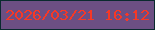 文字の大きさ：5、枠の色：0a2a2e、背景の色：6c4f83、文字の色：f63826 無料ブログパーツのブログ時計