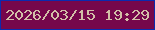 文字の大きさ：3、枠の色：0a2aae、背景の色：75074b、文字の色：d2bfa7 無料ブログパーツのブログ時計