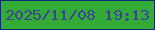 文字の大きさ：1、枠の色：0a2c75、背景の色：33ac37、文字の色：3e4399 無料ブログパーツのブログ時計