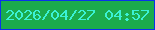 文字の大きさ：3、枠の色：0a32eb、背景の色：1bab4d、文字の色：3bf1d5 無料ブログパーツのブログ時計