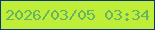 文字の大きさ：4、枠の色：0a347e、背景の色：beee37、文字の色：68b267 無料ブログパーツのブログ時計