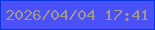 文字の大きさ：5、枠の色：0a36d9、背景の色：4a51f9、文字の色：9f9891 無料ブログパーツのブログ時計