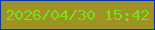 文字の大きさ：4、枠の色：0a37a8、背景の色：9e9227、文字の色：7fe218 無料ブログパーツのブログ時計
