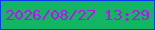 文字の大きさ：2、枠の色：0a39f2、背景の色：11b562、文字の色：c20bfa 無料ブログパーツのブログ時計