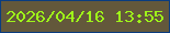 文字の大きさ：2、枠の色：0a3d80、背景の色：63583b、文字の色：9ff619 無料ブログパーツのブログ時計