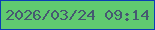 文字の大きさ：3、枠の色：0a3eb5、背景の色：60ca70、文字の色：465971 無料ブログパーツのブログ時計