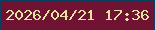 文字の大きさ：1、枠の色：0a405f、背景の色：701333、文字の色：e3e3a2 無料ブログパーツのブログ時計