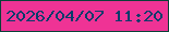 文字の大きさ：5、枠の色：0a4138、背景の色：ef3395、文字の色：073c6b 無料ブログパーツのブログ時計