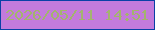 文字の大きさ：4、枠の色：0a41a6、背景の色：c37bdc、文字の色：a3b46e 無料ブログパーツのブログ時計