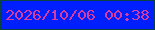 文字の大きさ：1、枠の色：0a4342、背景の色：001fff、文字の色：d93ba0 無料ブログパーツのブログ時計