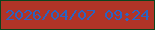 文字の大きさ：3、枠の色：0a441c、背景の色：b03427、文字の色：2a63c2 無料ブログパーツのブログ時計