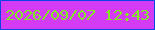 文字の大きさ：2、枠の色：0a44e9、背景の色：d33cf4、文字の色：80e825 無料ブログパーツのブログ時計